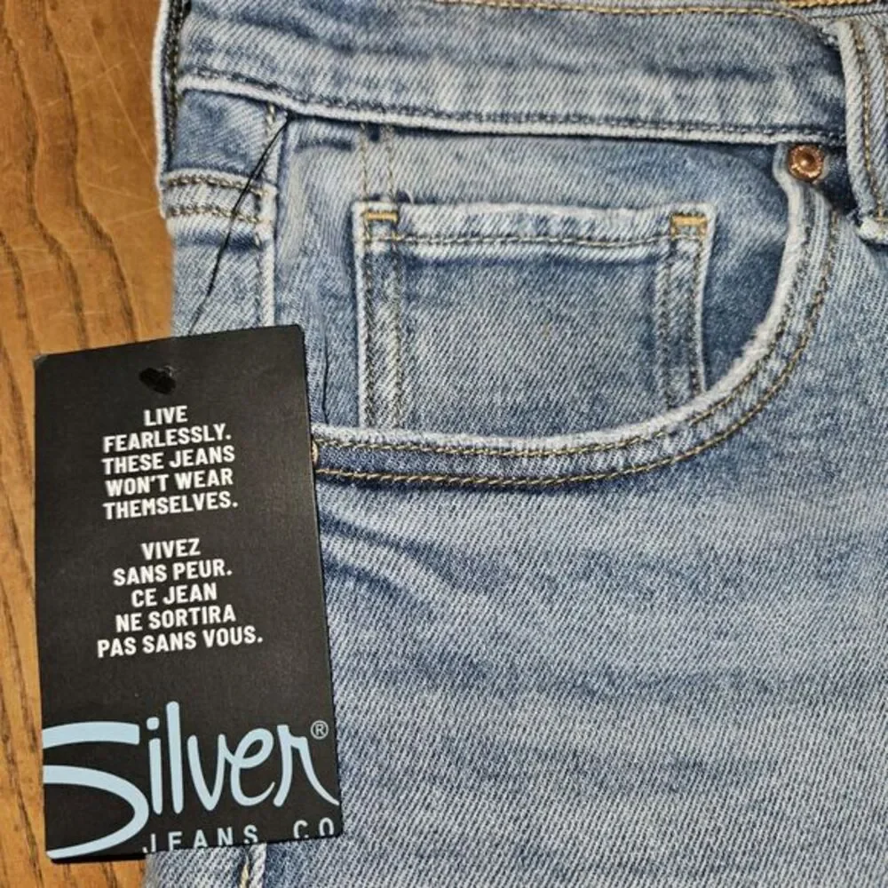 Silver Jeans Co. Womens‎ Vintage Long Shorts High Rise Indigo Blue Denim Size 29